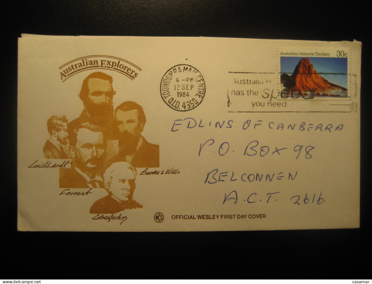 TOOWOOMBA 1984 Mt Coates Mountains Cancel Cover AAT Australian Antarctic Territory Antarctics Antarctica - Lettres & Documents