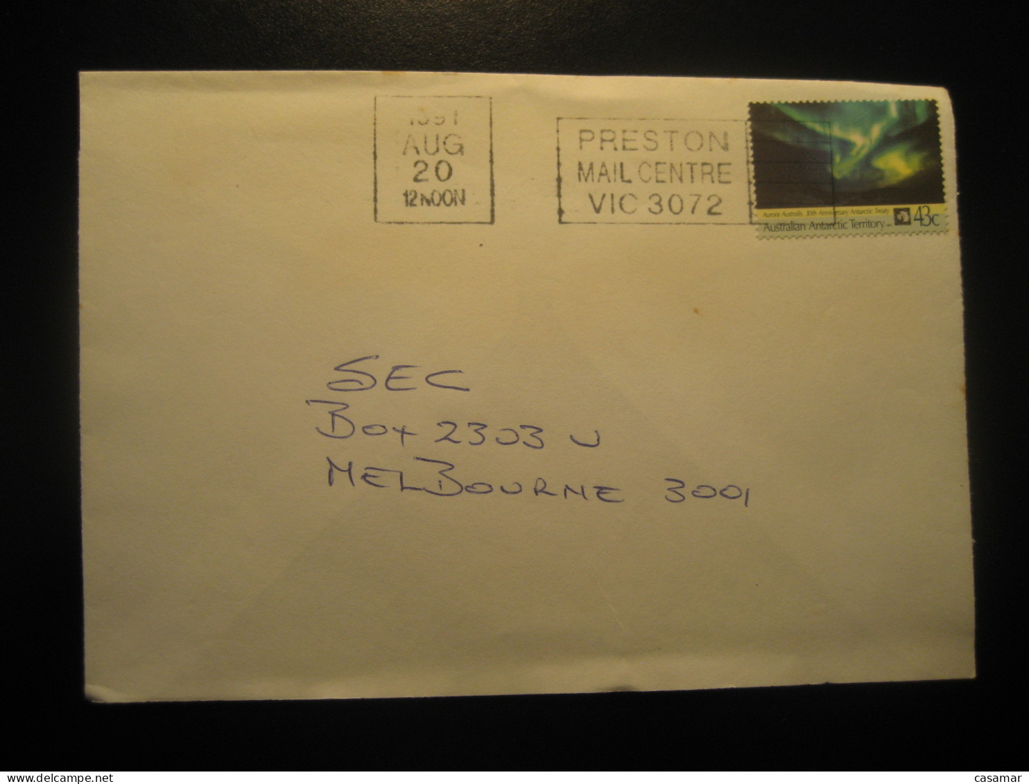 PRESTON 1991 Aurora Australis Climate Metorology Cancel Cover AAT Australian Antarctic Territory Antarctics Antarctica - Klimaat & Meteorologie