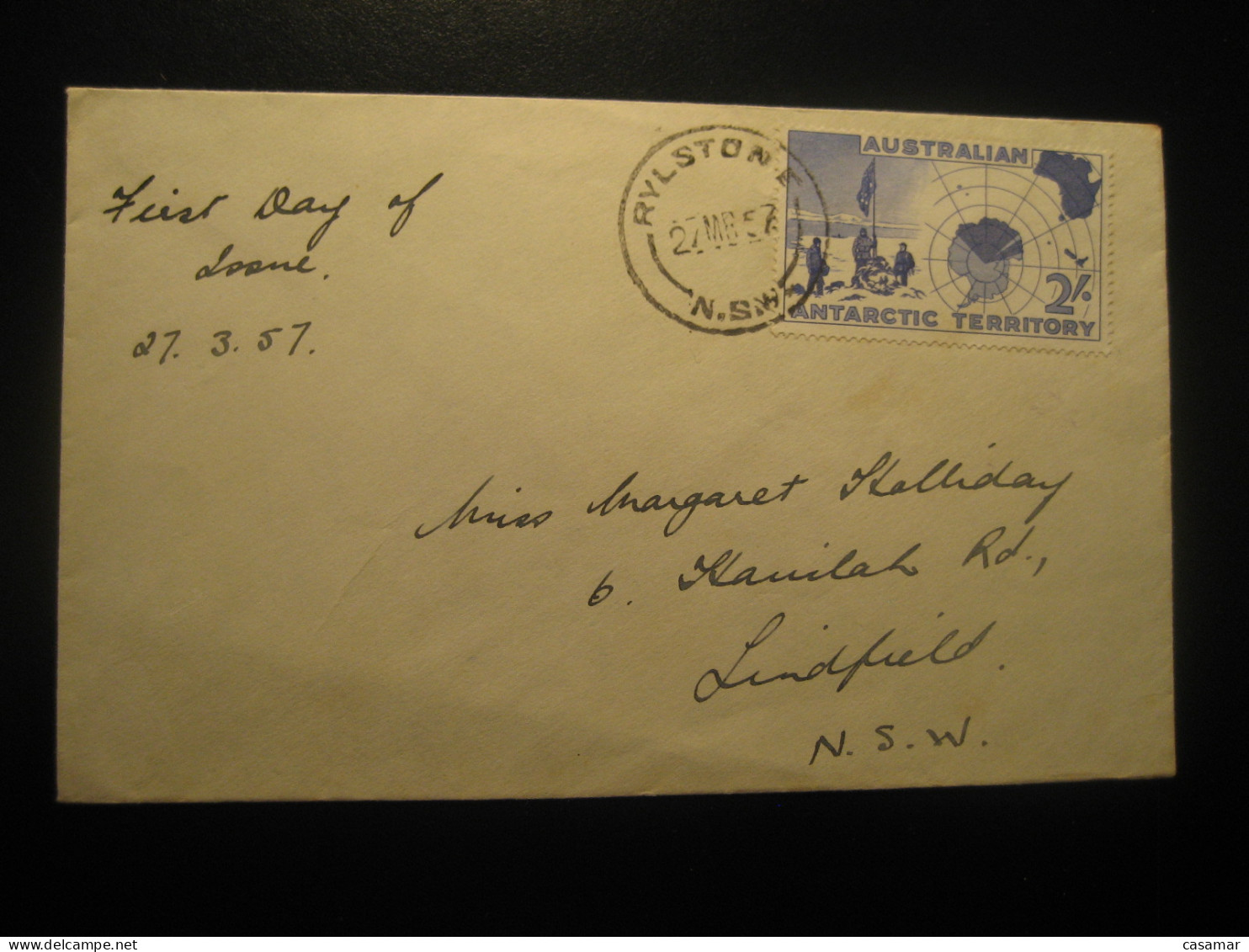 RYLSTONE 1957 To Lindfield Cancel Cover AAT Australian Antarctic Territory Antarctics Antarctica Antarctique - Lettres & Documents