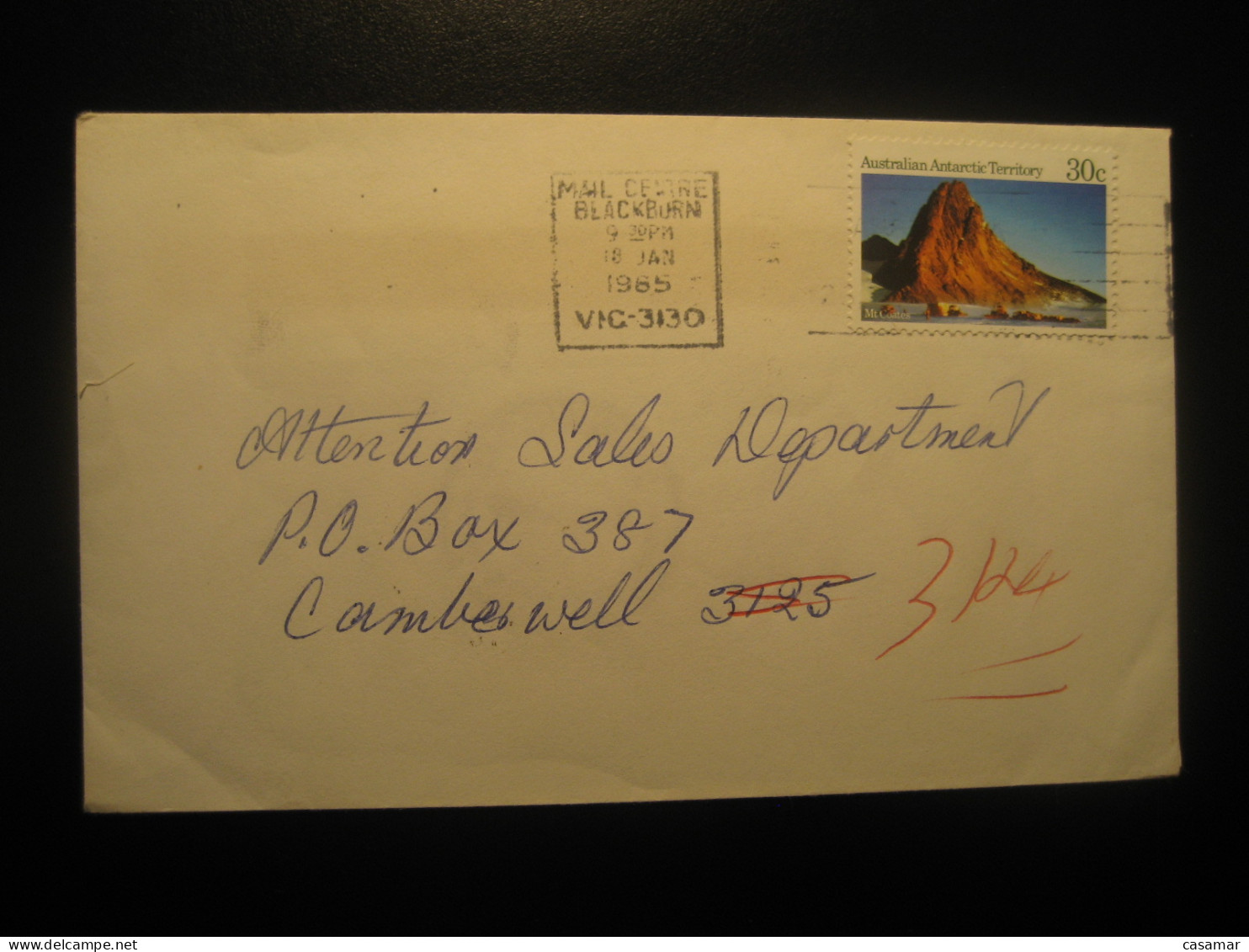 BLACKBURN 1985 Mt Coates Mountains Geology Burwood Cancel Cover AAT Australian Antarctic Territory Antarctics Antarctica - Other & Unclassified