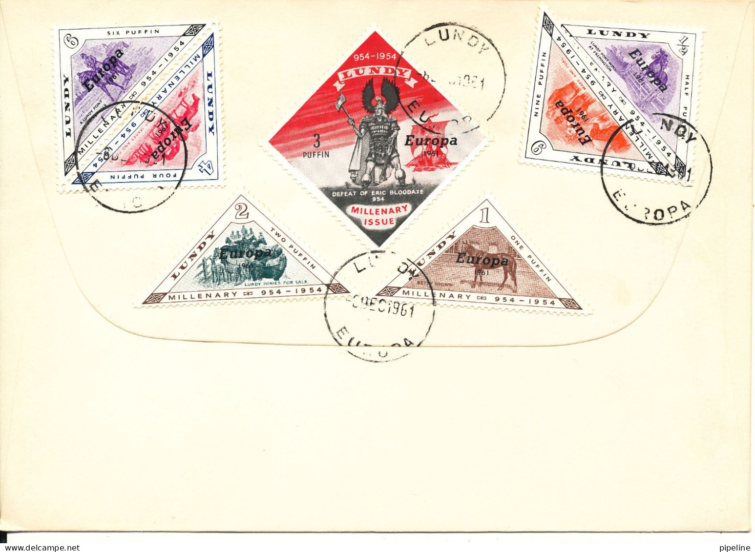 Great Britain And LUNDY FDC  8-12-1961 EUROPA CEPT - 1952-1971 Dezimalausgaben (Vorläufer)