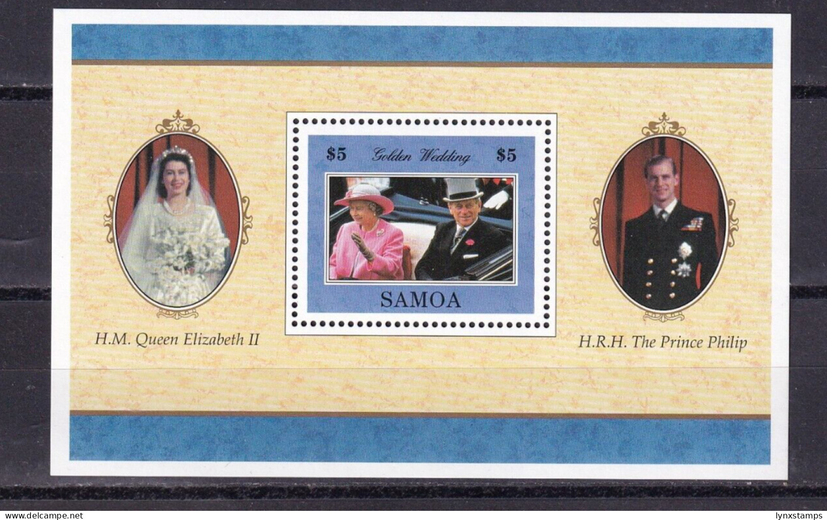 SA02 Samoa 1997 Anniv Wedding Queen Elizabeth Prince Philip Mini Sheet - Samoa