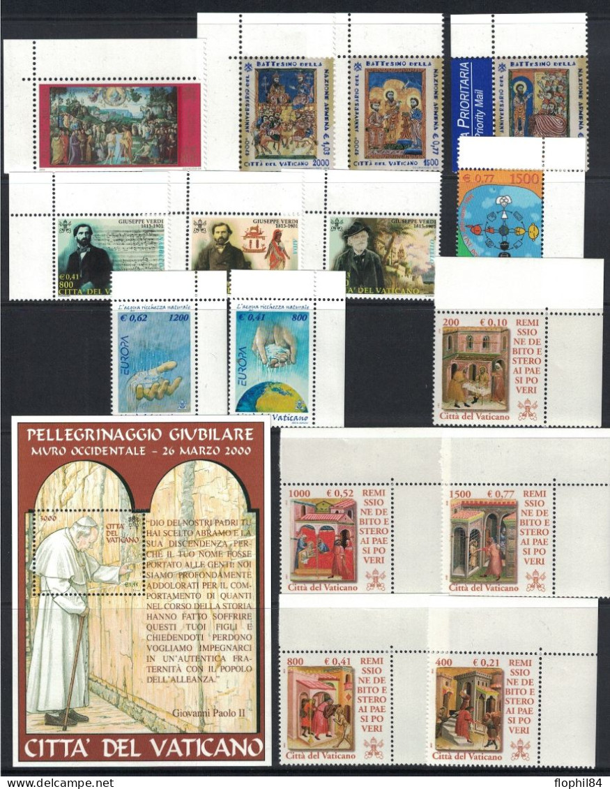 VATICAN - ANNEE 2001 EN POCHETTE DE LA POSTE - NEUF - FACIALE 24€. - Unused Stamps