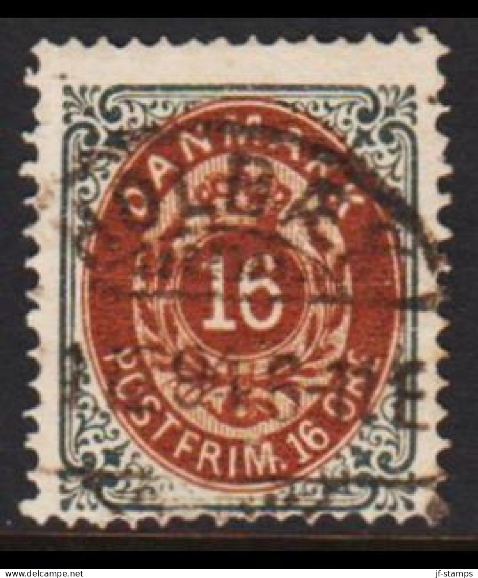 1875-1903. Bi-coloured. 16 Øre  Luxus Cancel HOLBÆK 1.12.94  (Michel 27) - JF543735 - Gebruikt