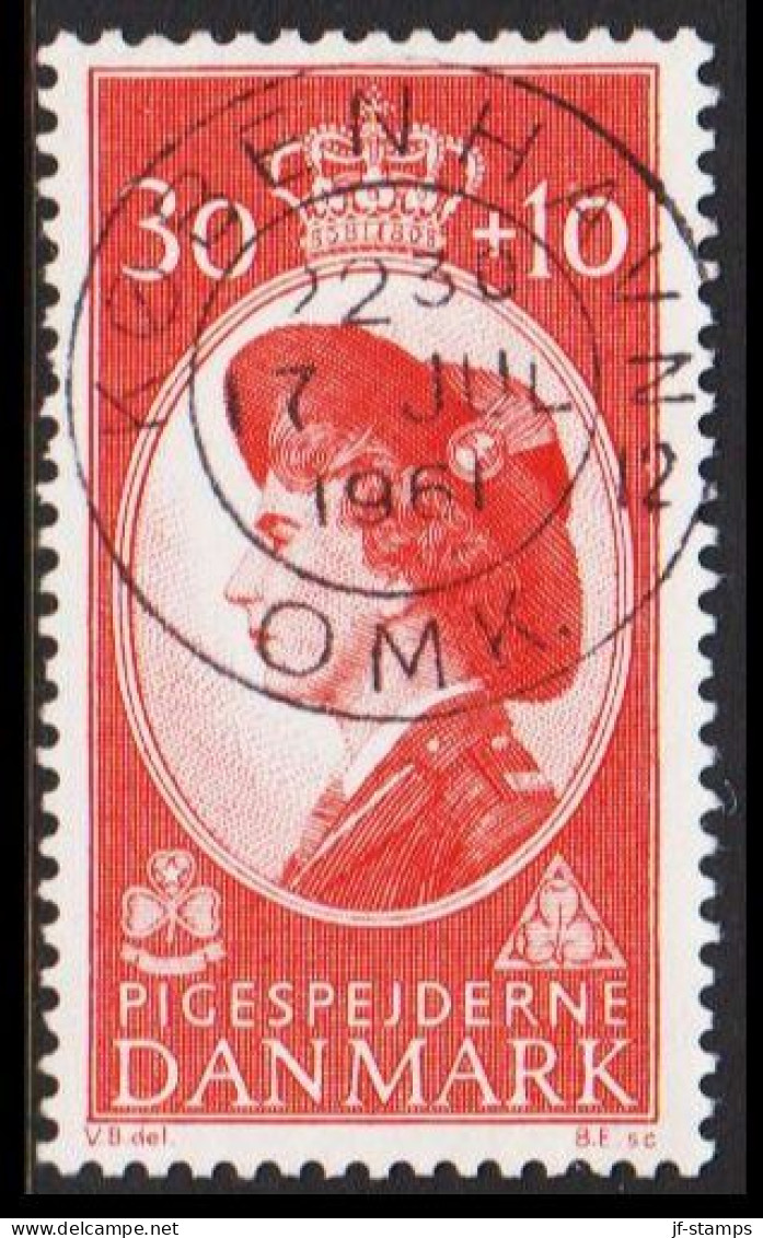 1960. DANMARK. PIGESPEJDERNE (scouts) Queen Ingrid 30+10 ØRE Luxus Cancelled KØBENHAVN 17 JUL... (Michel 387) - JF543737 - Storia Postale