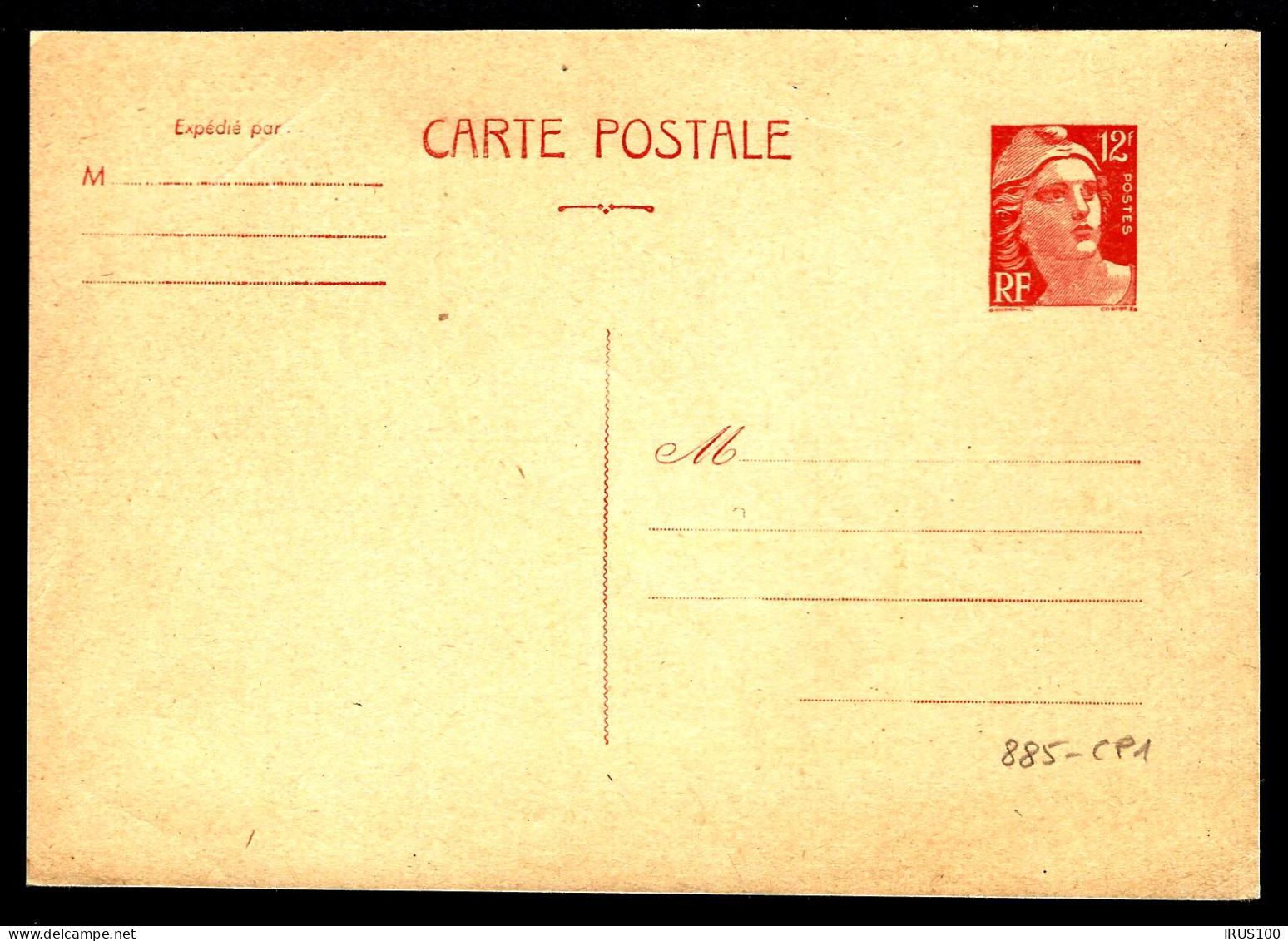 FRANCE - 1951 - ENTIER POSTAL - MARIANNE DE GANDON 12f ORANGE  - Standard- Und TSC-Briefe (vor 1995)