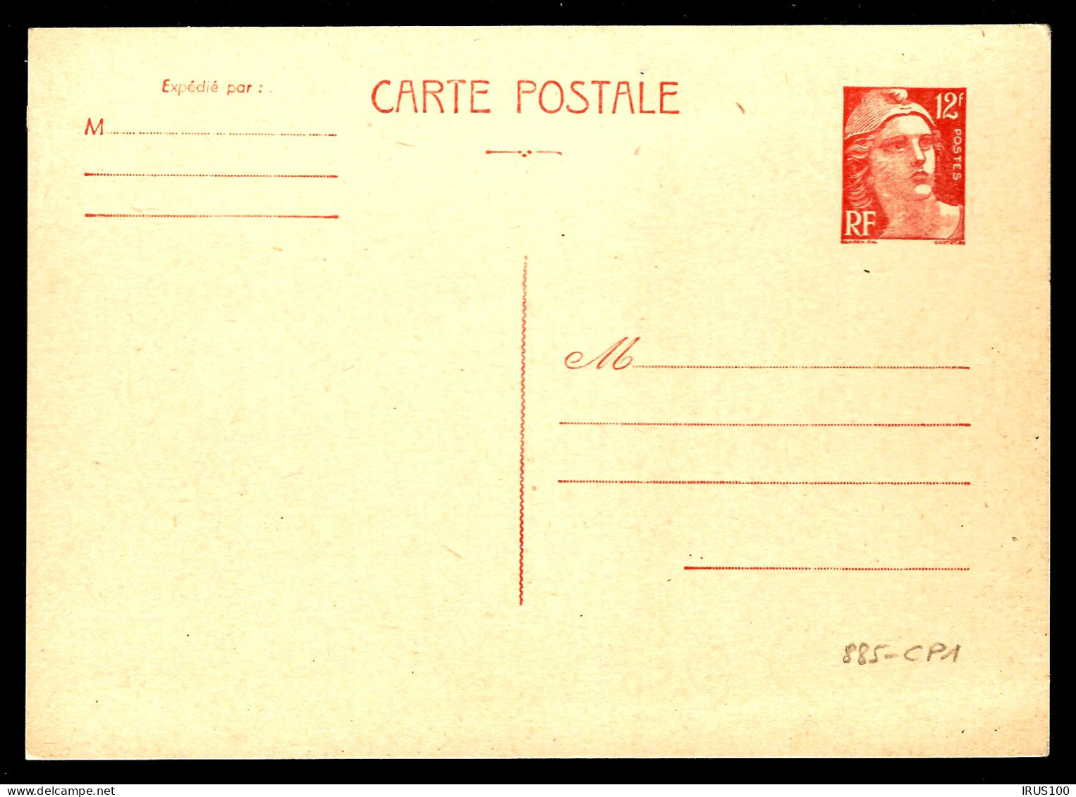 FRANCE - 1951 - ENTIER POSTAL - MARIANNE DE GANDON 12f ORANGE  - Standard- Und TSC-Briefe (vor 1995)