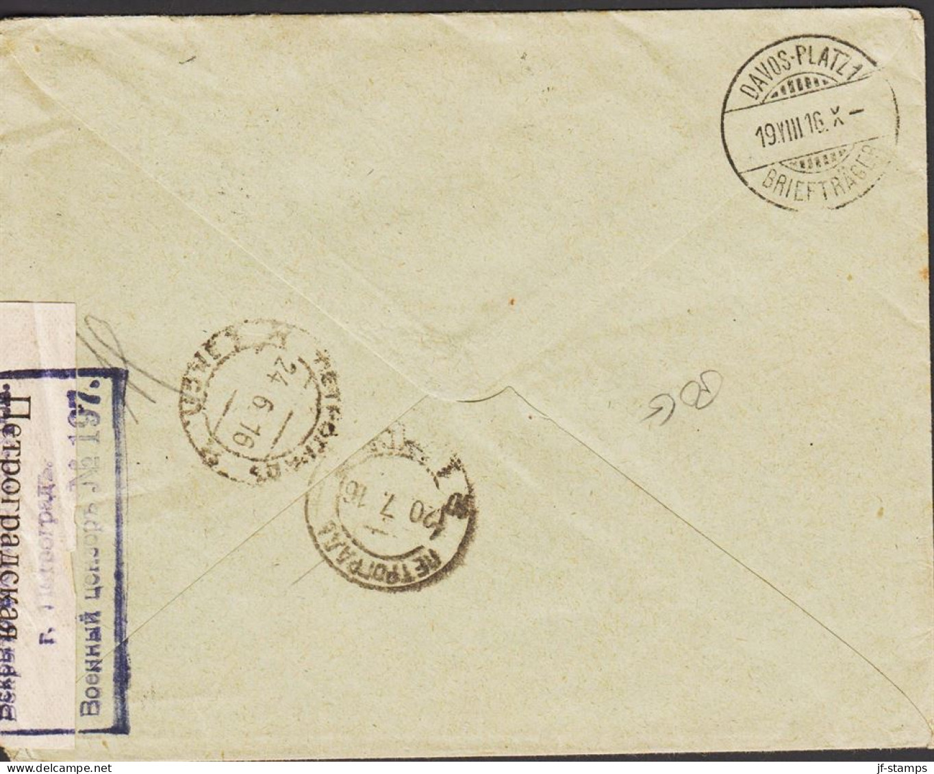 1916. RUSSIA  LATVIJA. 7 KOP WAR-AID Perf 11½ And 3 KOP WARAID Perf 12½ As Beautiful Franking On Censored ... - JF543758 - Letonia