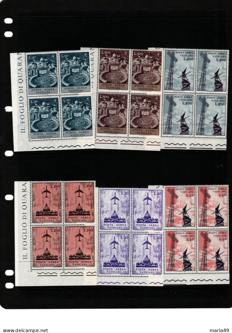 Vatican City  Air Mail Mint Never Hinged Stamps 6 Block Of 4  Lot 62 - Alla Rinfusa (max 999 Francobolli)
