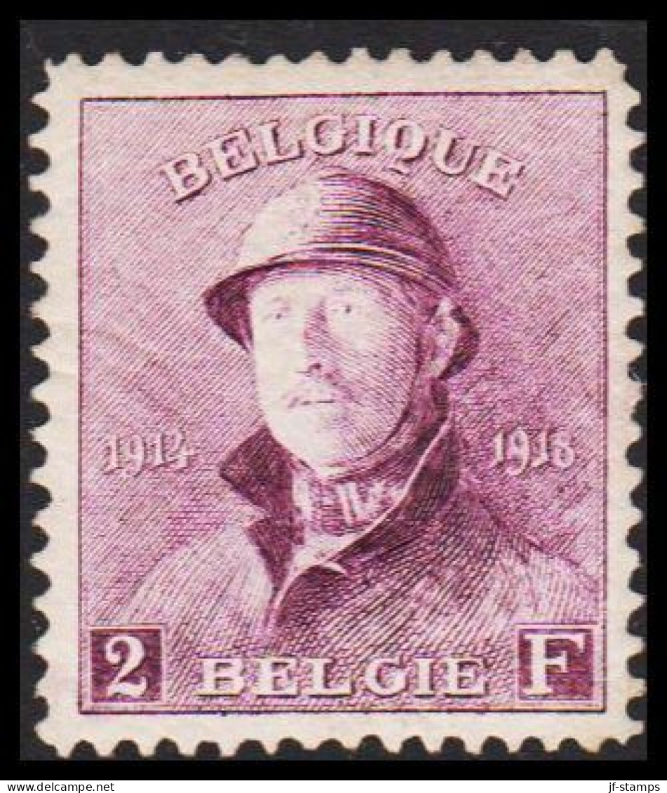 1910. BELGIE Albert I. With Helmet. 2 F Beautifully Centered NEVER HINGED Stamp. Rare Stamp I... (Michel 156) - JF543763 - 1915-1920 Albert I