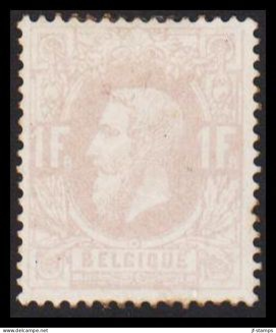 1869-1880. BELGIUM. Leopold II. 1 Fr. Beautifully Centered, Hinged And With A Small Thin Spot Reverse. Rar... - JF543770 - Altri & Non Classificati