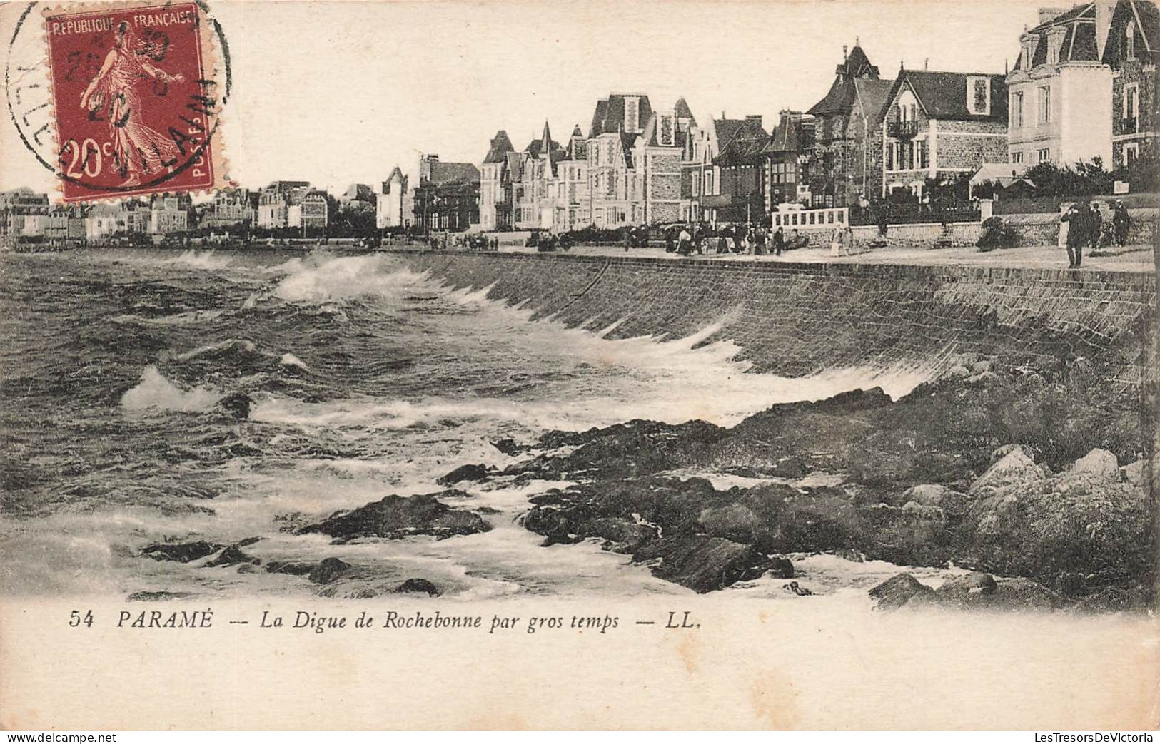 FRANCE - Paramé - La Digue De Rochebonne Par Gros Temps - L L - Vue Sur La Mer - Vue Panoramique- Carte Postale Ancienne - Parame