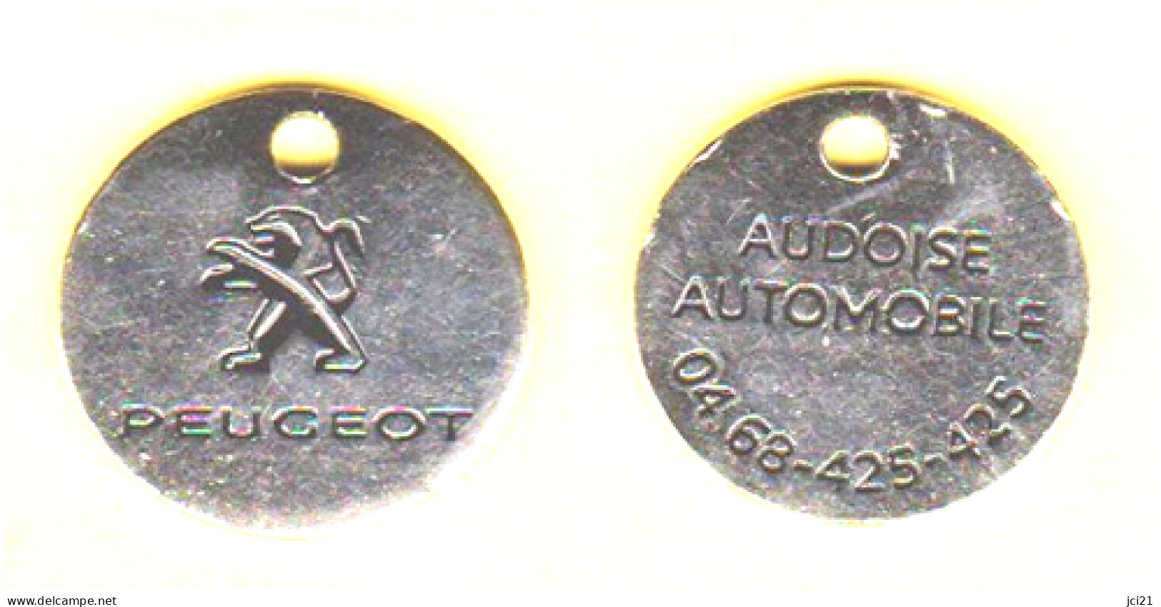 Jeton De Caddie  "PEUGEOT Audoise Automobile" Narbonne (recto-verso)  [B]_j509 - Trolley Token/Shopping Trolley Chip