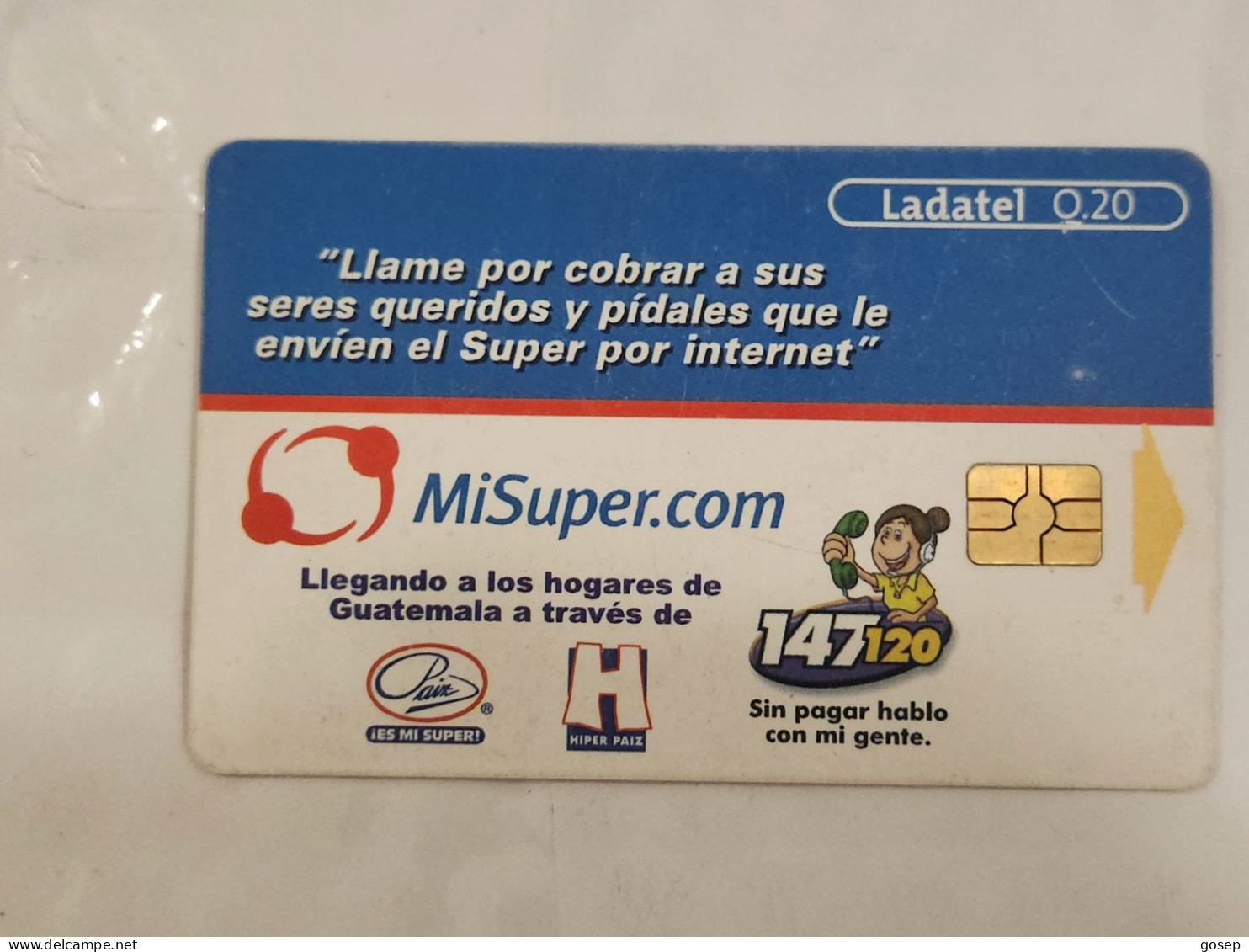 Guatemala-(GL-TLG-0114)-Misuper.Com-(20)-(ladatel Q.20)-(0015745284)-used Card+1card Prepiad Free - Guatemala