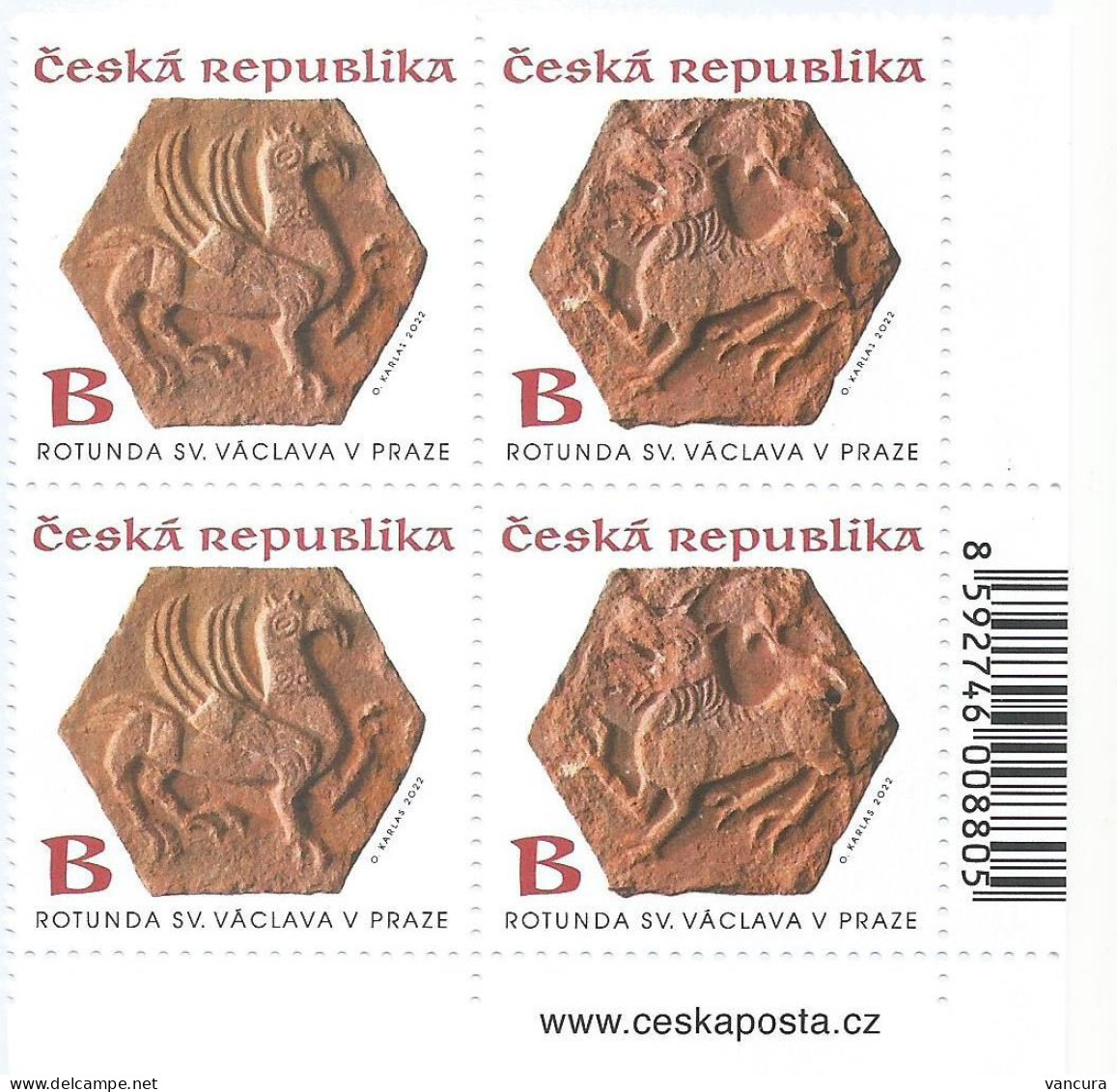 ** 1176 - 7 Czech Republic Medieval Tiles Of The St Vaclav Rotunda 2022 - Unused Stamps