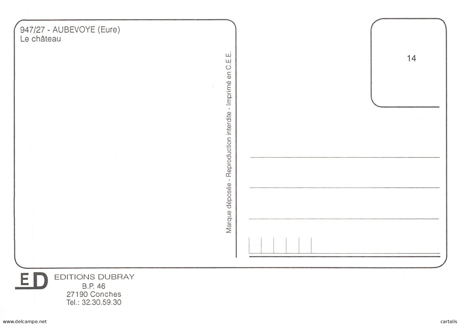 27-AUBEVOYE LE CHATEAU-N°C-4333-C/0137 - Aubevoye