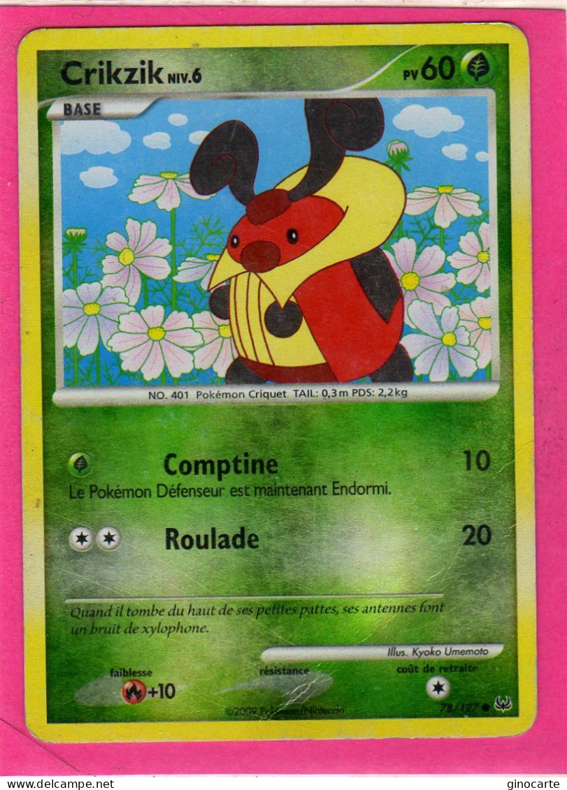 Carte Pokemon 2009 Platine 78/127 Crikzik 60pv Brillante Occasion - Platin