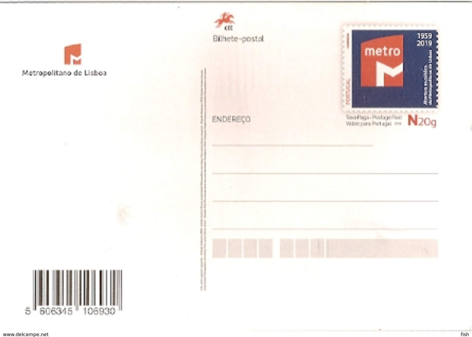 Portugal  ** & Postal Stationery, 60 Years Of Public Metropolitan Opening Of Lisbon 2019 (26783) - Entiers Postaux