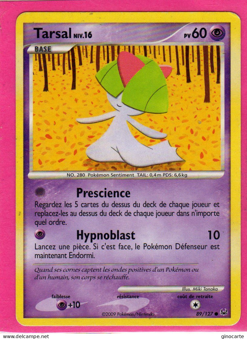 Carte Pokemon 2009 Platine 89/127 Tarsal 60pv Bon Etat - Platine