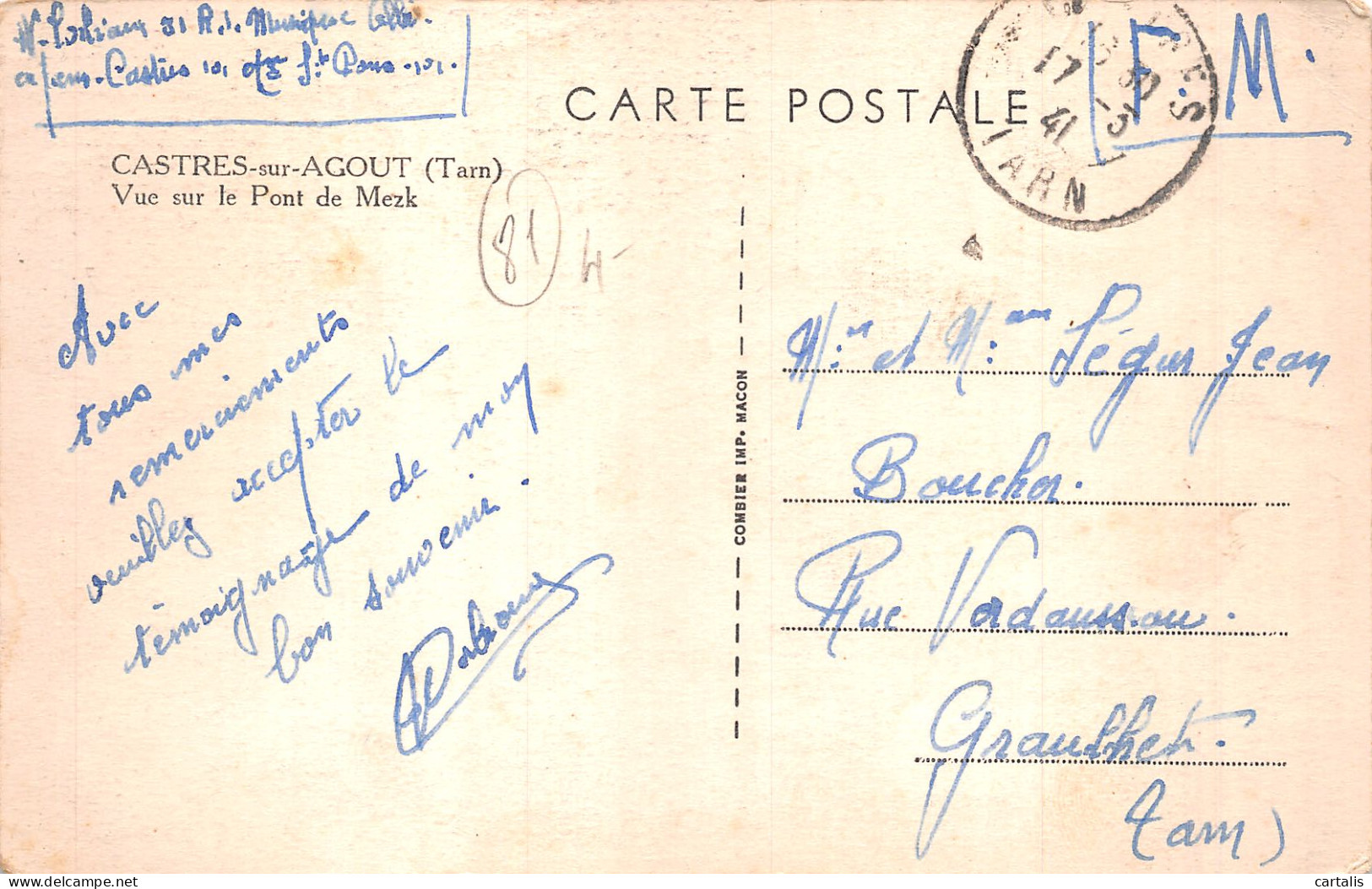 81-CASTRES SUR AGOUT-N°C-4336-E/0189 - Castres