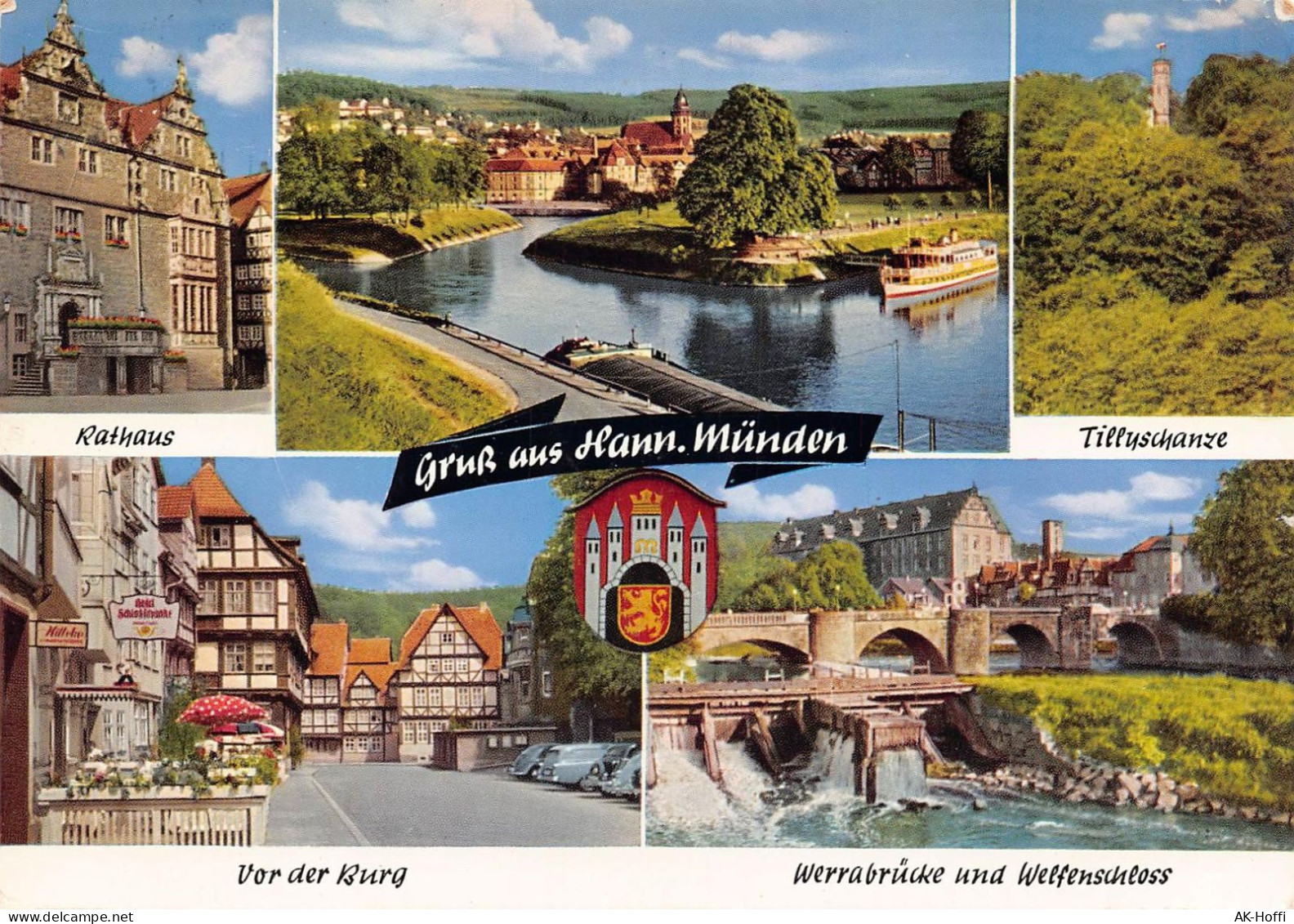 Hann. Münden, Rathaus, Vor Der Burg, Tillyschanze Mehrbildkarte - Hannoversch Muenden