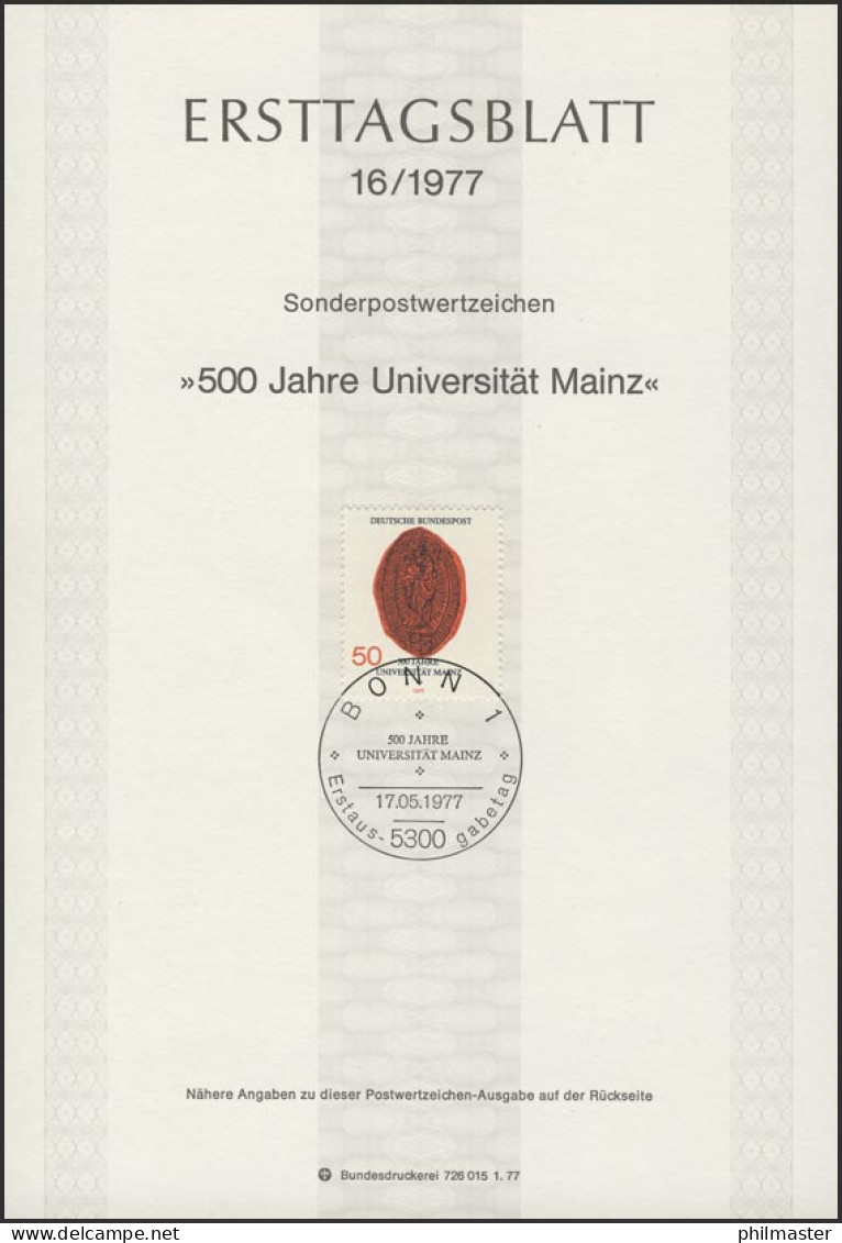 ETB 16/1977 Universität Mainz - 1974-1980