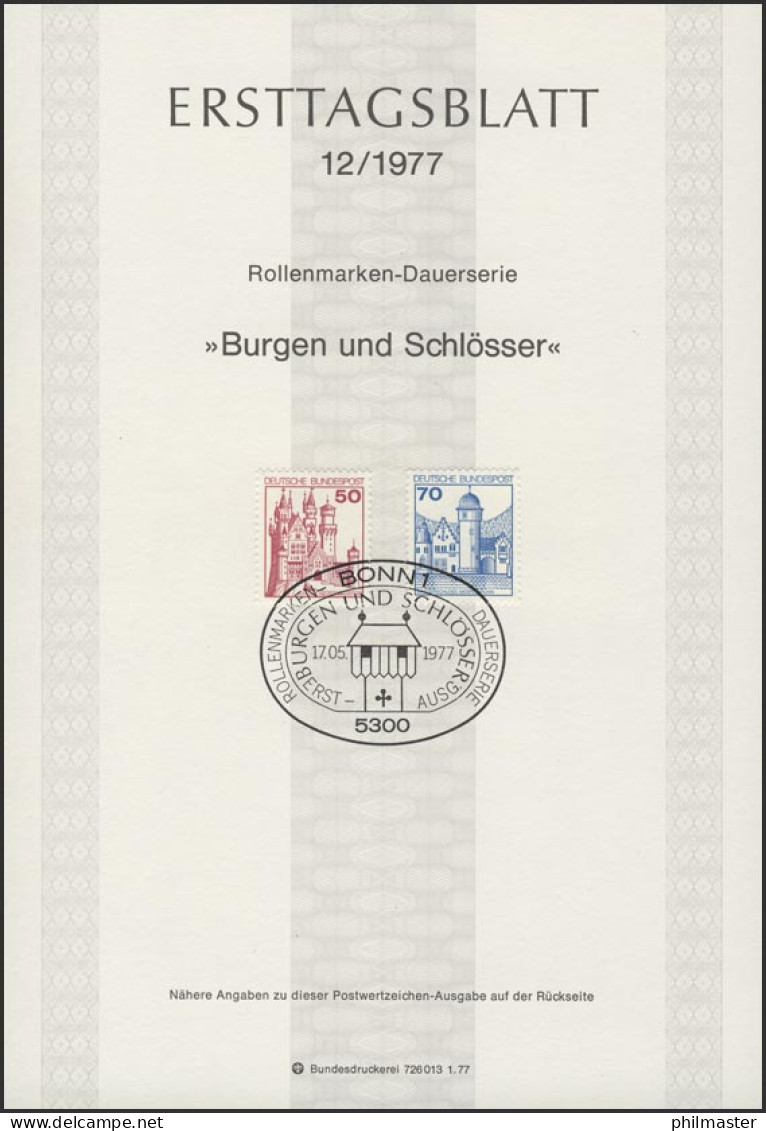 ETB 12/1977 Burgen Und Schlösser: Neuschwanstein, Mespe - 1974-1980