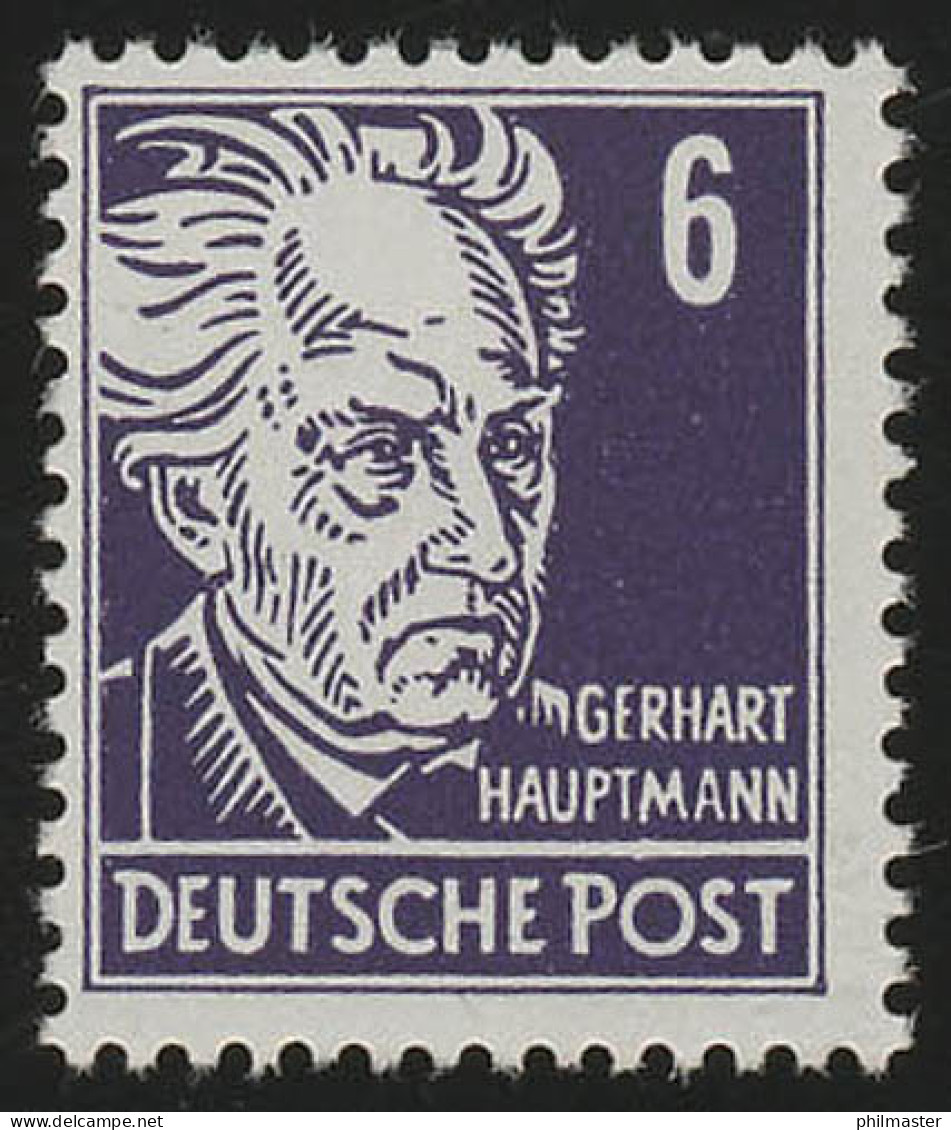 328v XI Gerhard Hauptmann 6 Pf Wz.2 XI ** Geprüft - Neufs