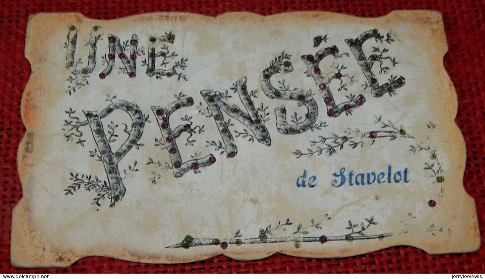 STAVELOT  -  Une Pensée De Stavelot  (carte Perlée ) - Stavelot