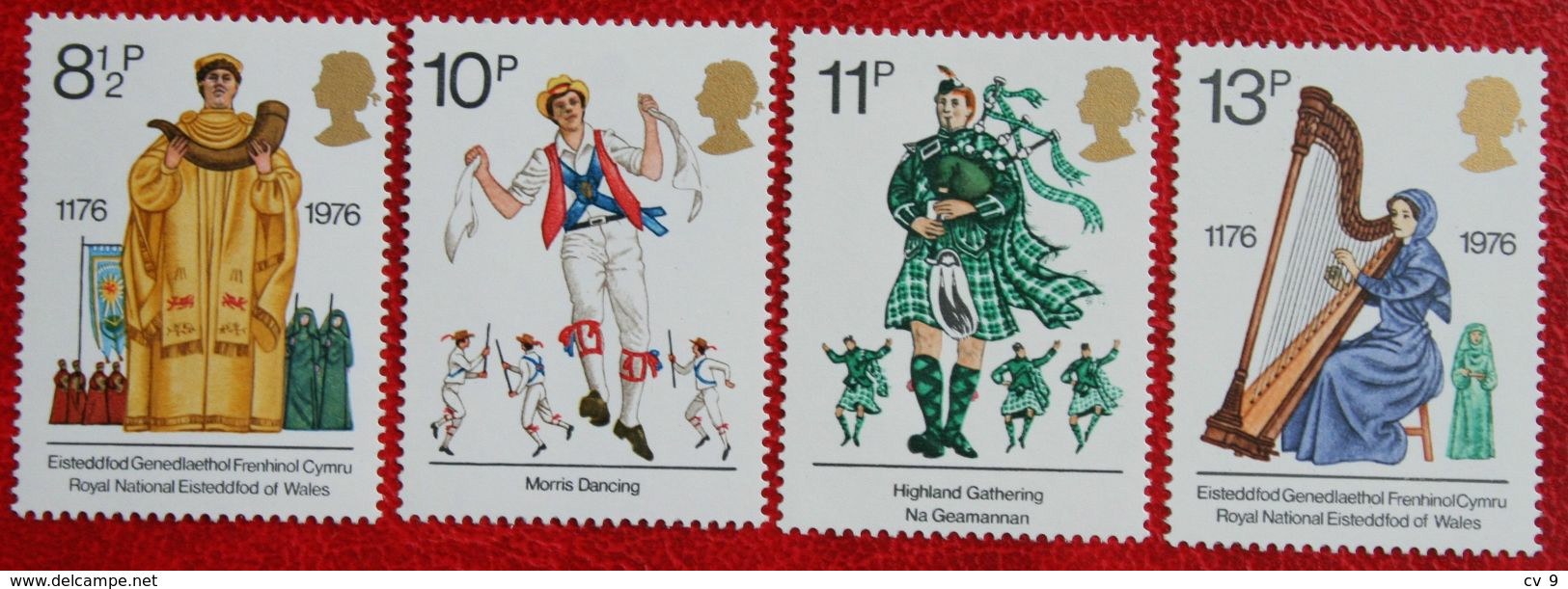 British Cultural Traditions Dance Music Harp (Mi 715-718) 1976 POSTFRIS MNH ** ENGLAND GRANDE-BRETAGNE GB GREAT BRITAIN - Ongebruikt