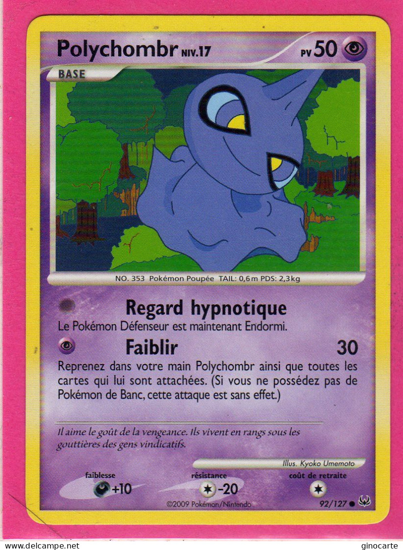 Carte Pokemon 2009 Platine 92/127 Polychombr 50pv Bon Etat - Platine