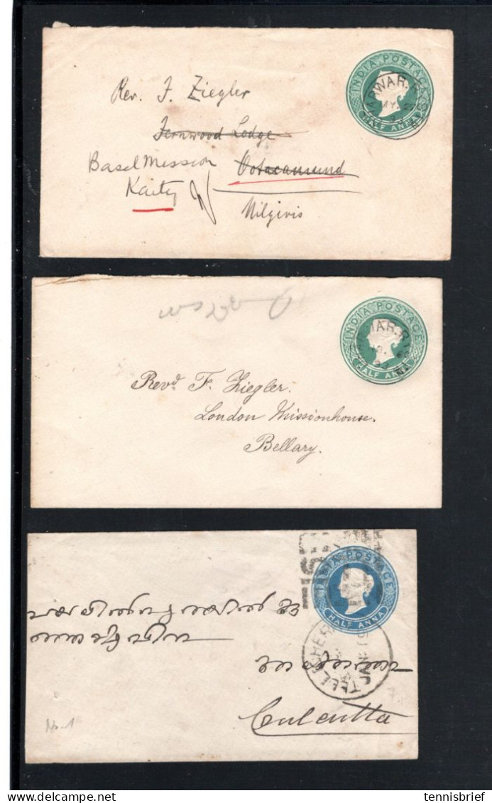 Ca. 1890, 3 Stationary Covers , Clear Cancels , With Arrival Marks  #1583 - 1882-1901 Keizerrijk