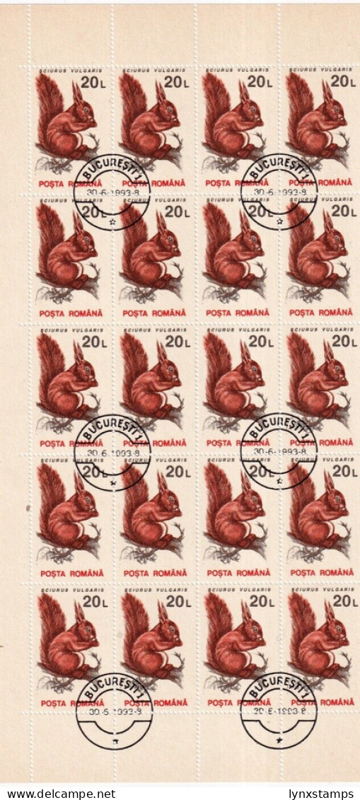 G021 Romania 1993 Wild Animals 20x Full Set CTO - Used Stamps