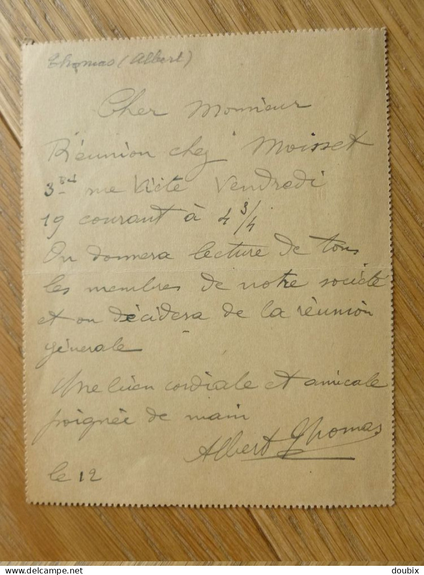 Albert THOMAS (1878-1932)  MINISTRE De La GUERRE (1916) Armement. - AUTOGRAPHE - Historische Personen