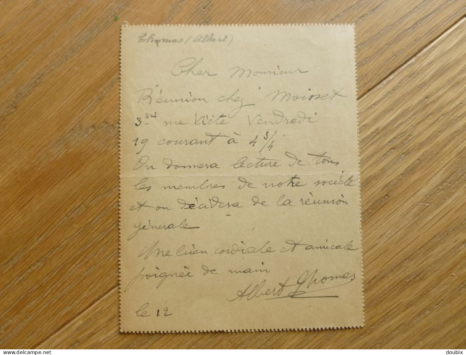 Albert THOMAS (1878-1932)  MINISTRE De La GUERRE (1916) Armement. - AUTOGRAPHE - Historische Personen