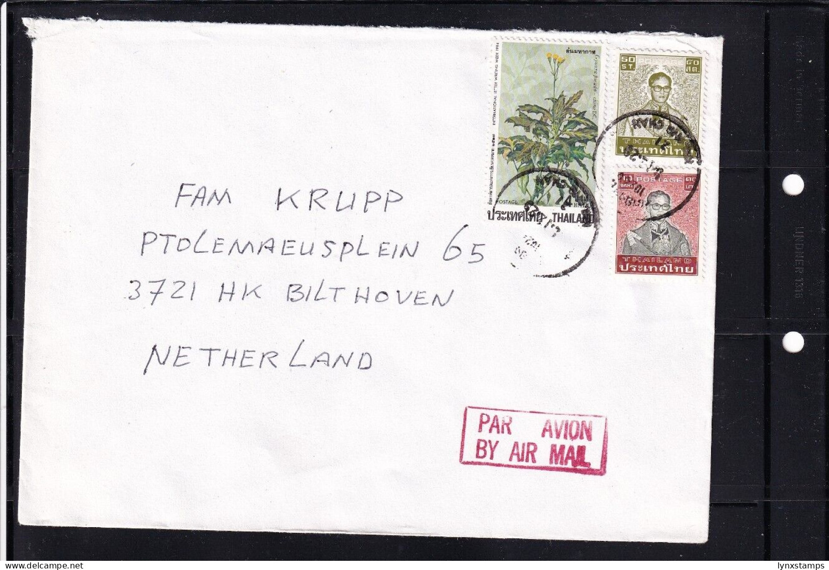SA02 Thailand 1984 Cover To Netherlands Air Mail - Thaïlande