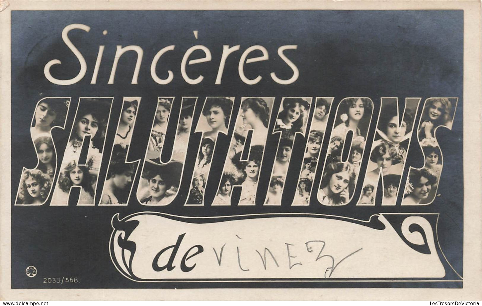 FANTAISIES - Sincères - Salutations - De Vinez - Femmes - Carte Postale Ancienne - Frauen