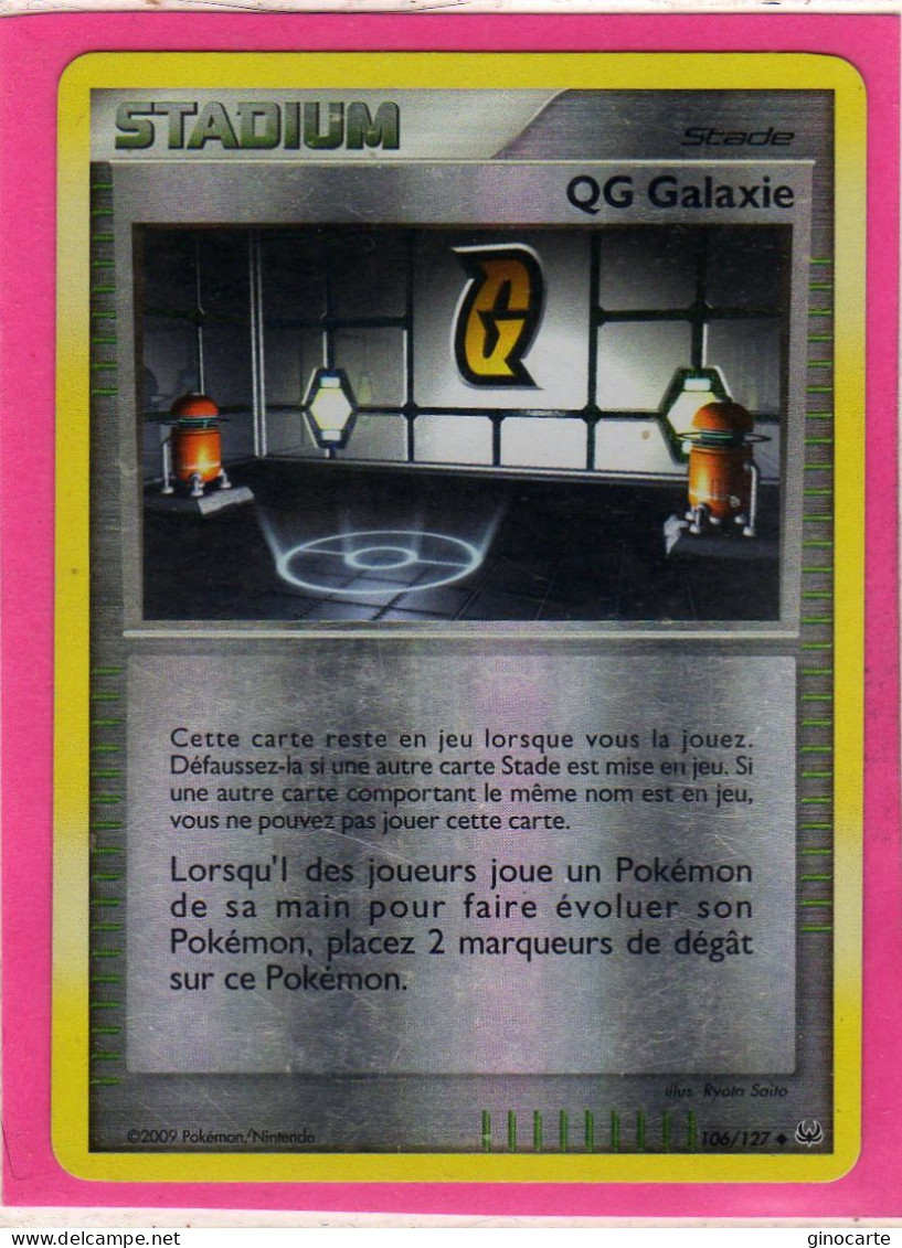 Carte Pokemon 2009 Platine 106/127 Qg Galaxie Brillante Bon Etat - Platine