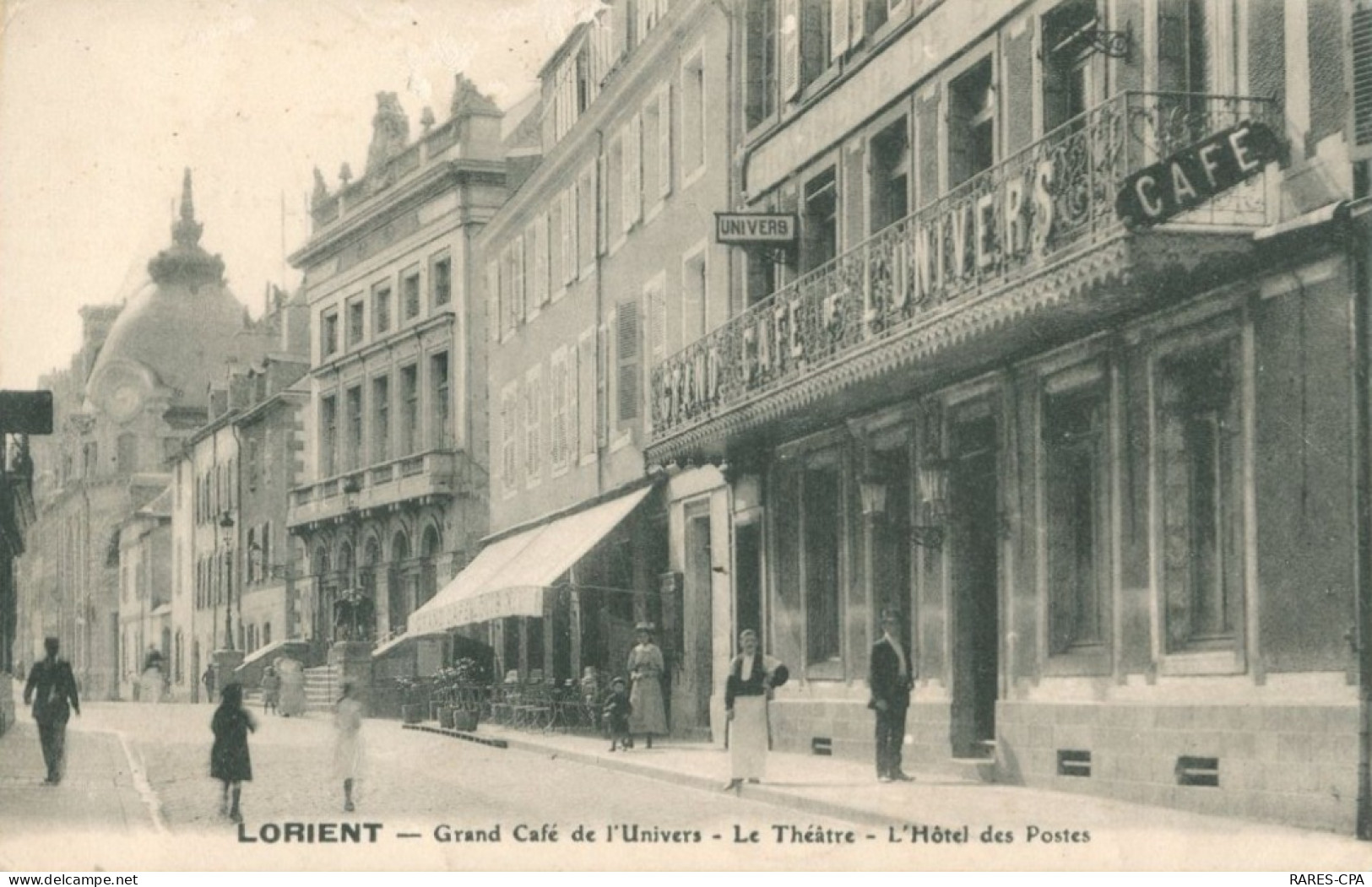 56 LORIENT - Grand Café De L'Univers - Le Théatre - L'Hotel Des Postes  - TTB / RARE - Lorient