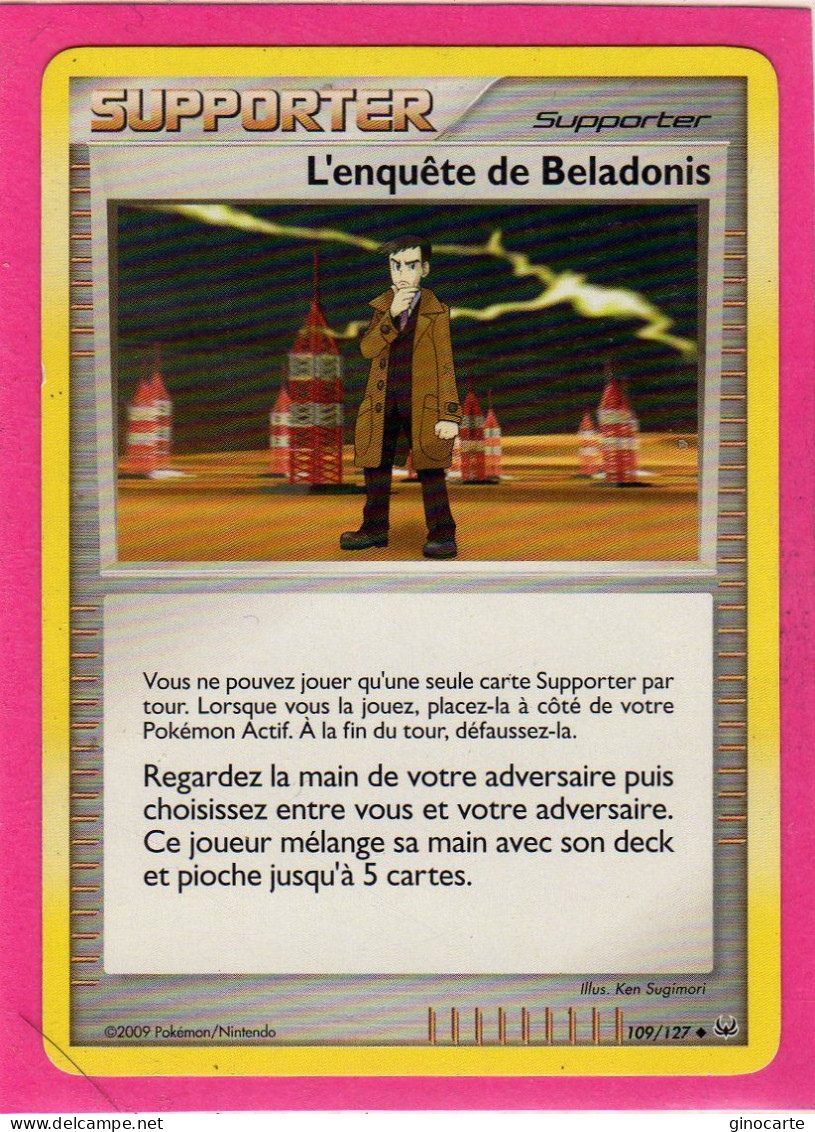 Carte Pokemon 2009 Platine 109/127 L'enquete De Beladonis Bon Etat - Platino