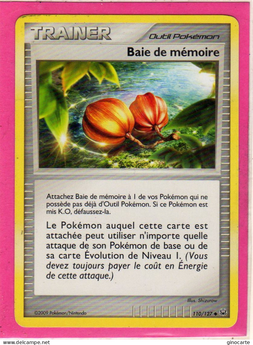 Carte Pokemon 2009 Platine 110/127 Baie De Memoire Bon Etat - Platin