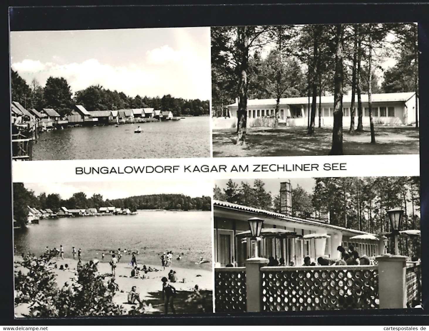 AK Kagar Kr. Neuruppin, Vier Ansichten Vom Bungalowdorf Am Zechliner See  - Zechlin