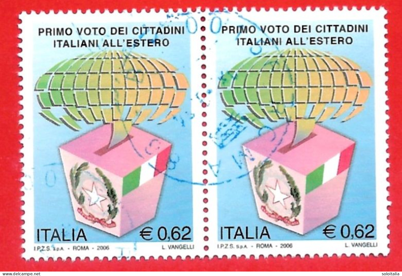 2006 (2896) Primo Voto Dei Cittadini Italiani All'estero In Coppia - Leggi Il Messaggio Del Venditore - 2001-10: Oblitérés