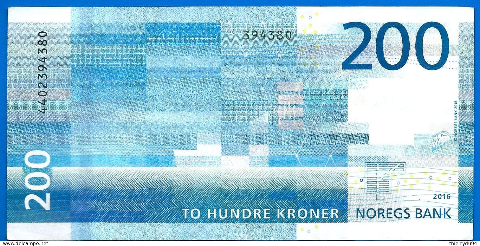 Norvege 200 Couronnes 2016 Norway Kroner Que Prix + Port Pingouin Saumon Salmon Banknote - Norway