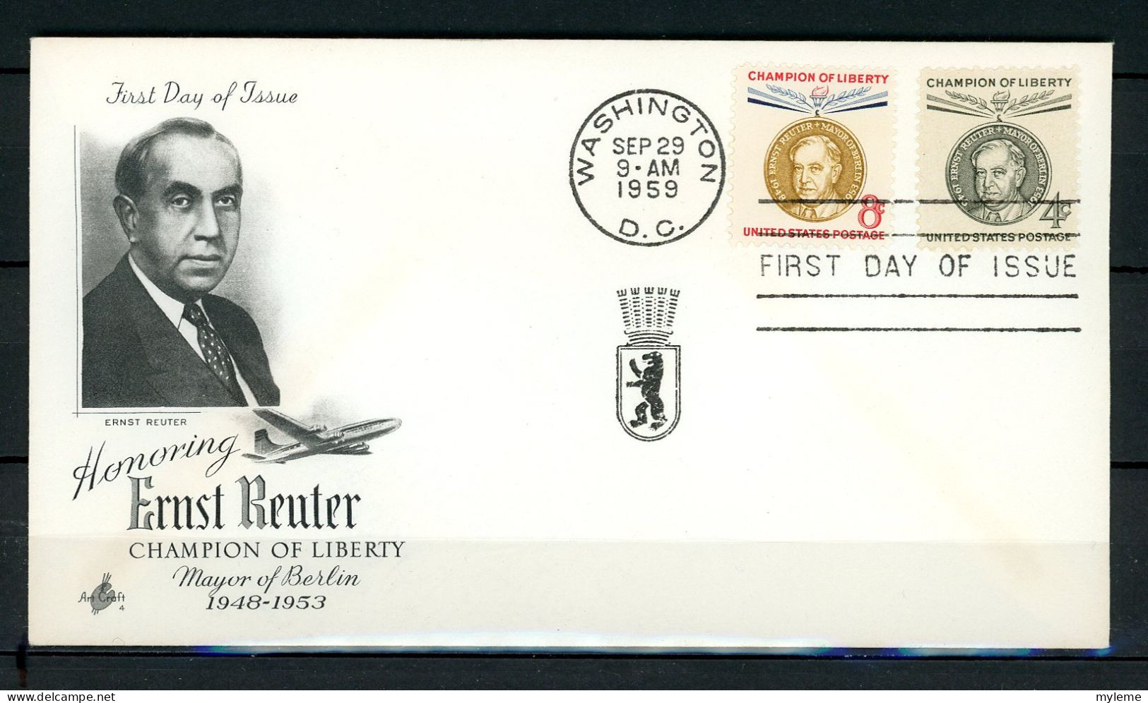 Z26-14 Etats Unis FDC 1er Jour Ernst Reuter  A Saisir !!! - Enveloppes évenementielles