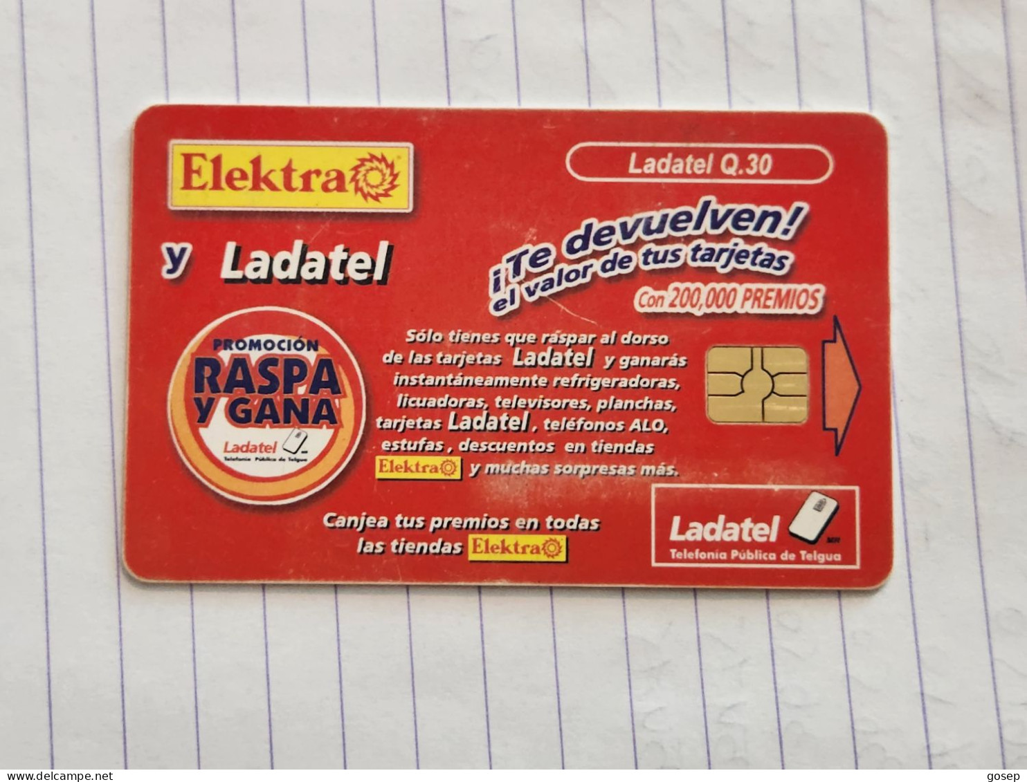 Guatemala-(GU-TLG-143A)-Elektra & Ladatel 1-(24)-(ladatel Q.30)-(0021439233)-used Card+1 Card Prepiad Free - Guatemala
