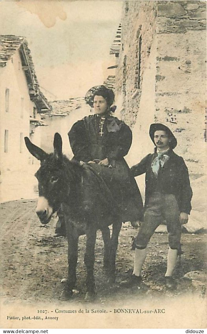 73 - Bonneval Sur Arc - Costumes De La Savoie - Animée - Anes - Folklore - Oblitération Ronde De 1908 - CPA - Voir Scans - Bonneval Sur Arc