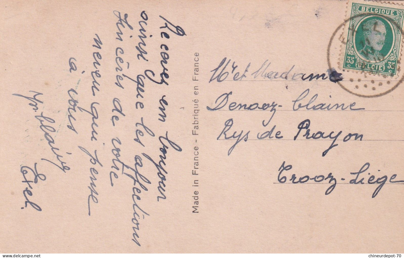 ROI HOUYOUX Cachet  Exel Est Un Village Situé Dans La Commune Néerlandaise De Lochem Jp Paris 152 - 1922-1927 Houyoux