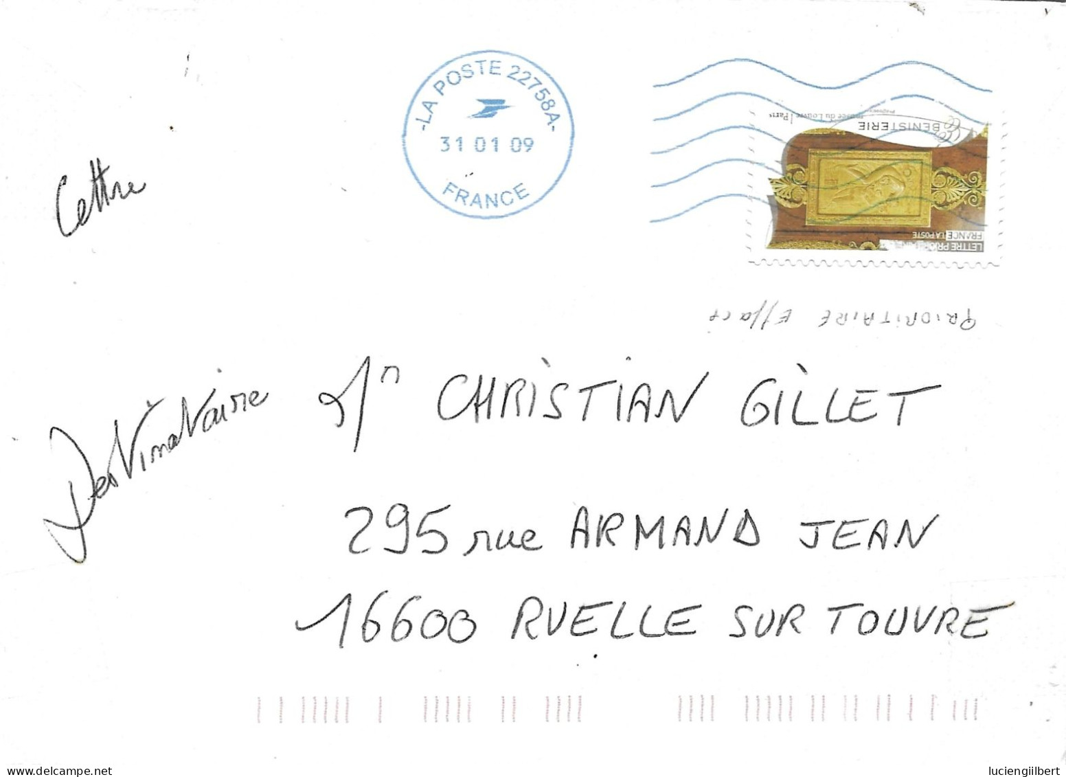 TIMBRE N° 133  -  ADHESIF    -  METIERS D'ART     -  SEUL SUR LETTRE  -  AU TARIF - Storia Postale