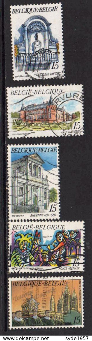 1992 COB 2468-2472 (complet) Pour Le Tourisme, Divers Monuments Belges - Used Stamps